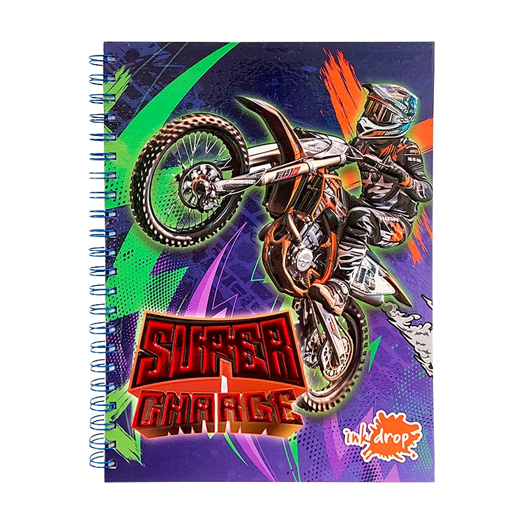 Cuaderno con Espiral Universitario A4 Inkdrop Ray News Mix Tapa Dura 22x29cm 100 Hojas Rayadas Art.57195